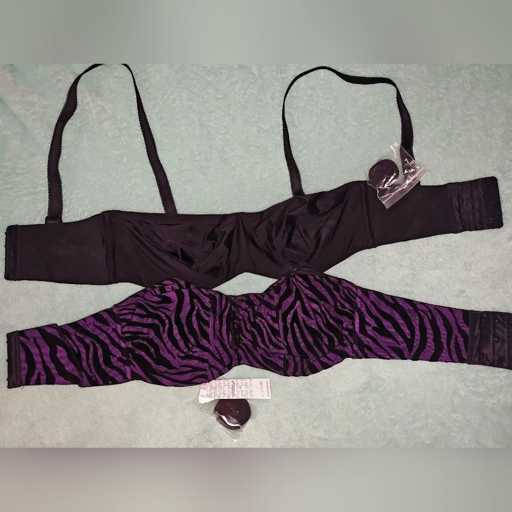 Stylish Black and Purple Zebra Print Bra